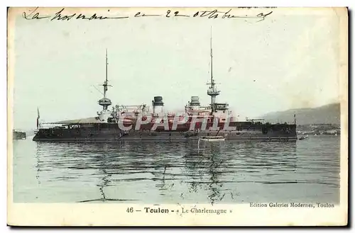 Ansichtskarte AK Bateau Guerre Toulon Le Charlemagne