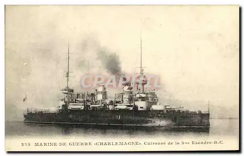 Ansichtskarte AK Bateau Guerre Marine De Guerre Le Charlemagne Cuirasse d Escadre