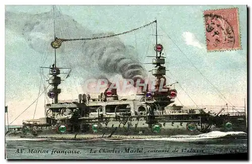 Ansichtskarte AK Bateau Guerre Marine Francoise Le Chartes Martel Cuirasse de 1ere Classe