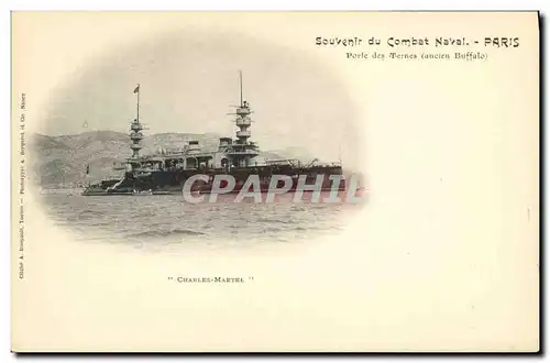 Cartes postales Bateau Guerre Chartes Martel Souvenir du combat naval Paris Porte des Ternes Ancien Buffalo