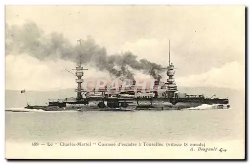 Cartes postales Bateau Guerre Le Chartes Martel Cuirasse d Escadre a Tourelles