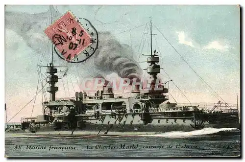 Ansichtskarte AK Bateau Guerre Marine Francaise Le Chartes Martel Cuirasse de 1ere Classe