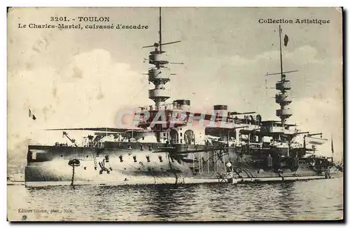 Cartes postales Bateau Guerre Toulon Le Charles Martel Cuirasse d Escadre