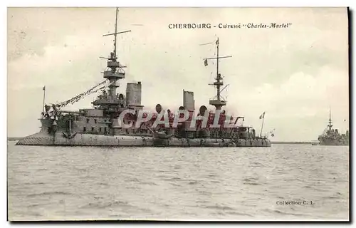 Cartes postales Bateau Guerre Cherbourg Cuirasse Charles Martel