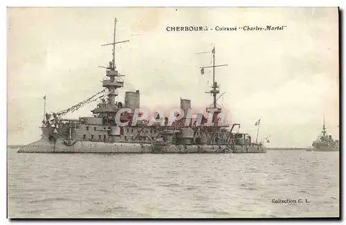 Cartes postales Bateau Guerre Cherboug Cuirasse Charles Martel