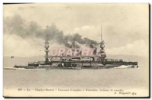 Cartes postales Bateau Guerre Le Charles Martel Cuirasse d Escadre a Tourelles