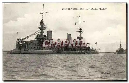 Cartes postales Bateau Guerre Cherbourg Cuirasse Charles Martel