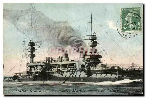 Ansichtskarte AK Bateau Guerre Marine Francaise Le Chartes Martel Cuirasse de 1ere classe