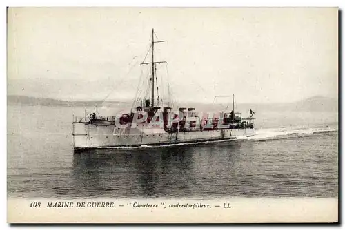 Ansichtskarte AK Bateau Guerre Marine De Guerre Cimeterre Contre Torpilleur