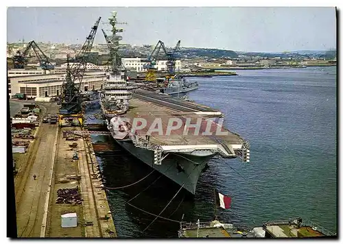 Moderne Karte Bateau Guerre La Bretagne Le Porte Avions Clemenceau