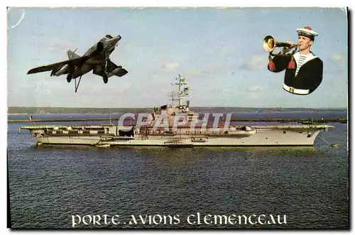 Moderne Karte Bateau Guerre Porte Avions Clemenceau