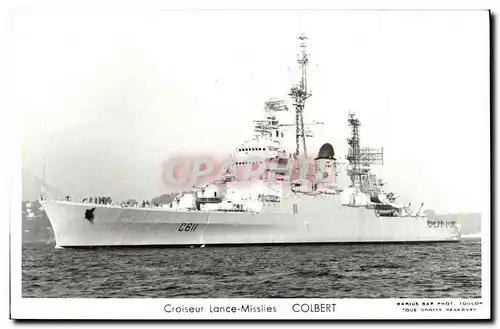 Cartes postales moderne Bateau Guerre Croiseur Lance Missiles Colbert