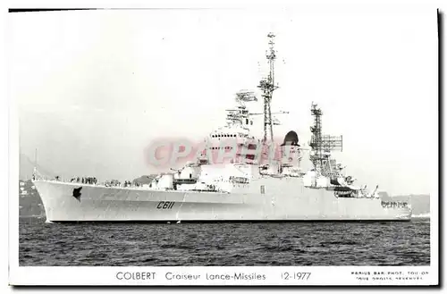 Cartes postales moderne Bateau Guerre Croiseur Lance Missiles Colbert 1977