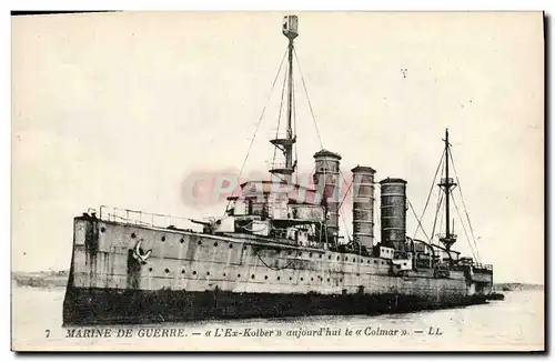 Ansichtskarte AK Bateau Guerre Marine De Guerre l ex Kolber aujourd hui le Colmar