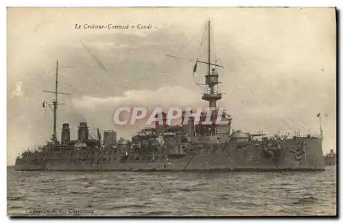 Ansichtskarte AK Bateau Guerre Marine De Guerre Conde Croiseur Cuirasse