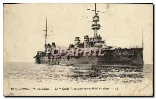 Cartes postales Bateau Guerre Marine De Guerre Le Conde croiseur Cuirasse de 1ere classe