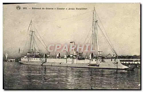 Cartes postales Bateau Guerre Bateaux de Guerre Condor Aviso Torpilleur