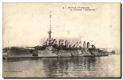 Cartes postales Bateau Guerre Marine Francaise Le Cuirasse Condorcet