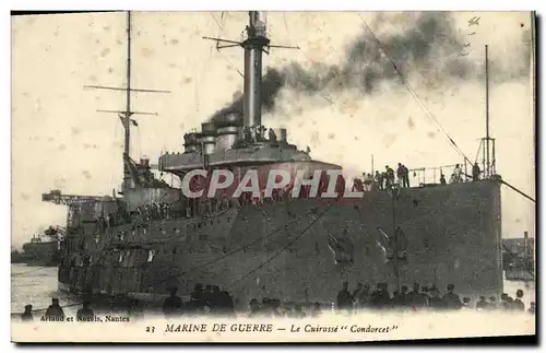 Ansichtskarte AK Bateau Guerre Marine De Guerre Le Cuirasse Condorcet