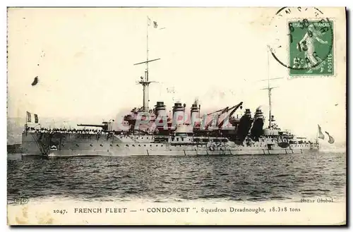 Ansichtskarte AK Bateau Guerre French Fleet Condorcet Squadron Dreadnought