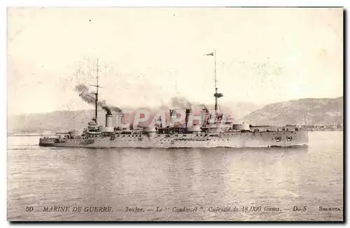 Ansichtskarte AK Bateau Guerre Marine De Guerre Condorcet Toulon