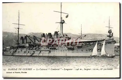 Ansichtskarte AK Bateau Guerre Marine De Guerre Le Cuirasse Condorcet