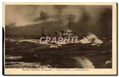 Cartes postales Bateau Guerre Marine Militaire Francaise Contre Torpilleur La Cordeliers