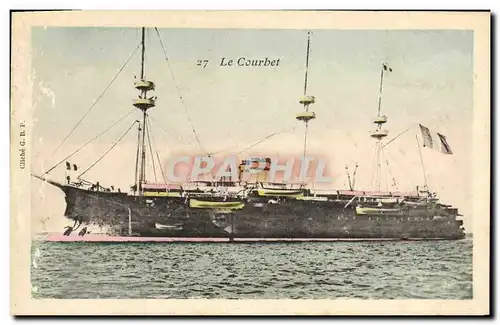 Cartes postales Bateau Guerre Le Courbet