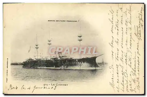 Cartes postales Bateau Guerre Courbet