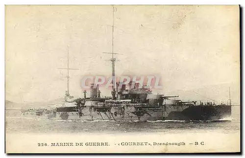 Ansichtskarte AK Bateau Guerre Marine De Guerre Courbet Dreadnougth