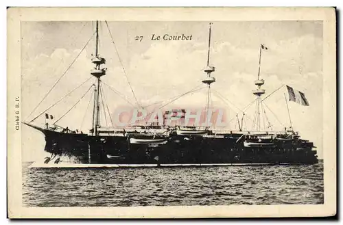 Cartes postales Bateau Guerre Le Courbet