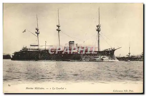 Cartes postales Bateau Guerre Marine Militaire Le Courbet