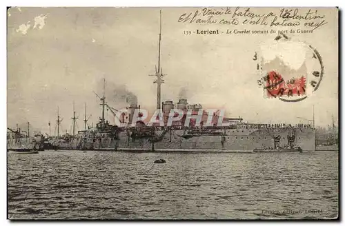 Cartes postales Bateau Guerre Lerient Le Courbet