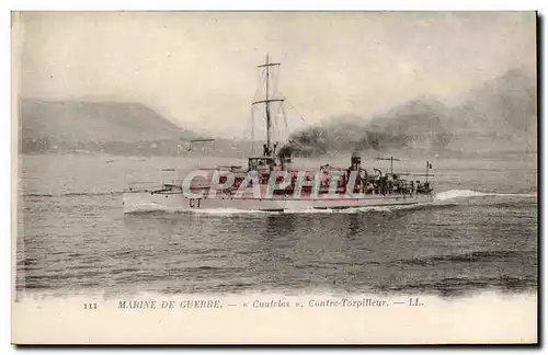 Ansichtskarte AK Bateau Guerre Marine De Guerre Coutelas Contre Torpilleur