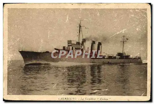 Ansichtskarte AK Bateau Guerre Cherbourg Le Torpilleur