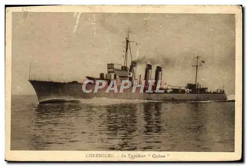 Ansichtskarte AK Bateau Guerre Cherbourg Le Torpilleur