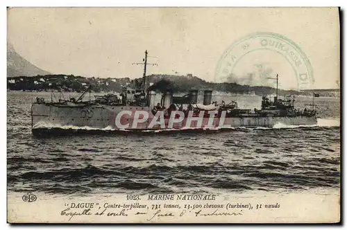 Cartes postales Bateau Guerre Dague Contre Torpilleur