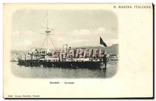 Cartes postales Bateau Guerre Marina Italiana Dandolo Corazzata