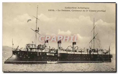 Cartes postales Bateau Guerre Collection Artistique Le Dassas Croiseur de 2eme Classe Protege