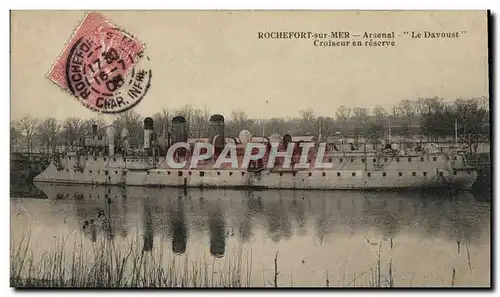 Cartes postales Bateau Guerre Rochefort Sur Mer Arsenal Le Davoust Croiseur en reserve