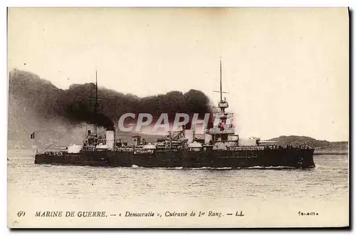 Cartes postales Bateau Guerre Marine De Guerre Democratie Cuirasse de 1er rang