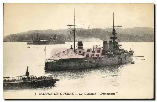 Ansichtskarte AK Bateau Guerre Marine De Guerre Le Cuirasse Democratie