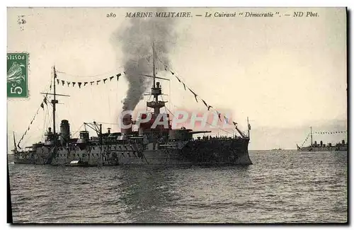 Cartes postales Bateau Guerre Marine Militaire Le Cuirasse Democratie