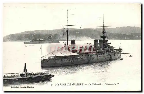 Ansichtskarte AK Bateau Guerre Marine Militaire Le Cuirasse Democratie