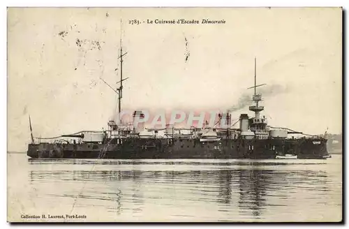 Cartes postales Bateau Guerre La Cuirasse d Escadre Democratie