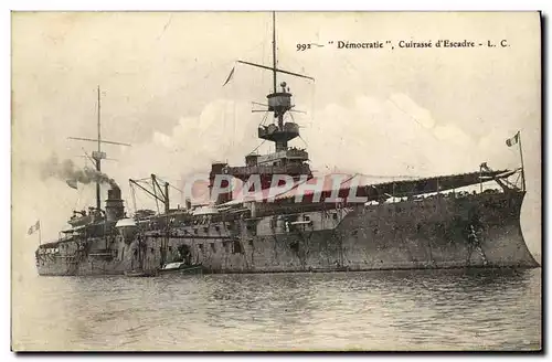 Cartes postales Bateau Guerre Le Cuirasse Democratie