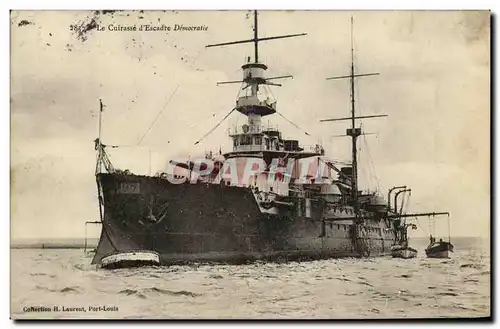 Cartes postales Bateau Guerre Le Cuirasse d escadre Democratie