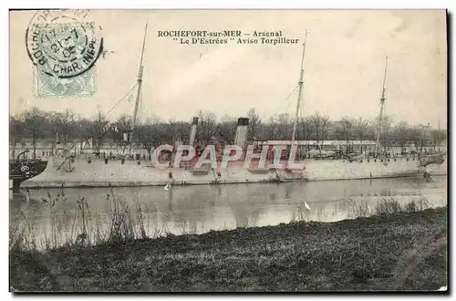 Cartes postales Bateau Guerre Rochefort Sur Mer Arsenal Le D Estrees