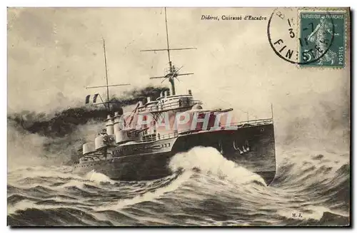 Cartes postales Bateau Guerre Diderot Cuirasse d Escadre