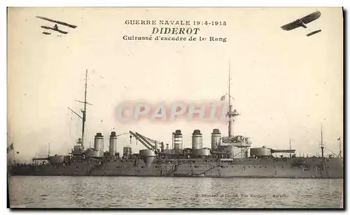 Ansichtskarte AK Bateau Guerre Guerre Navale Diderot Cuirasse d escadre de 1er Rang Avions